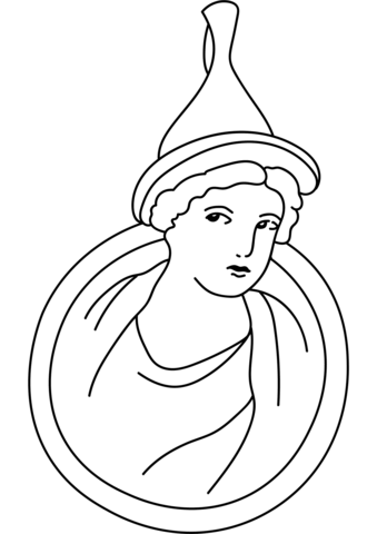 Greco Roman Coiffure Little Coloring Page